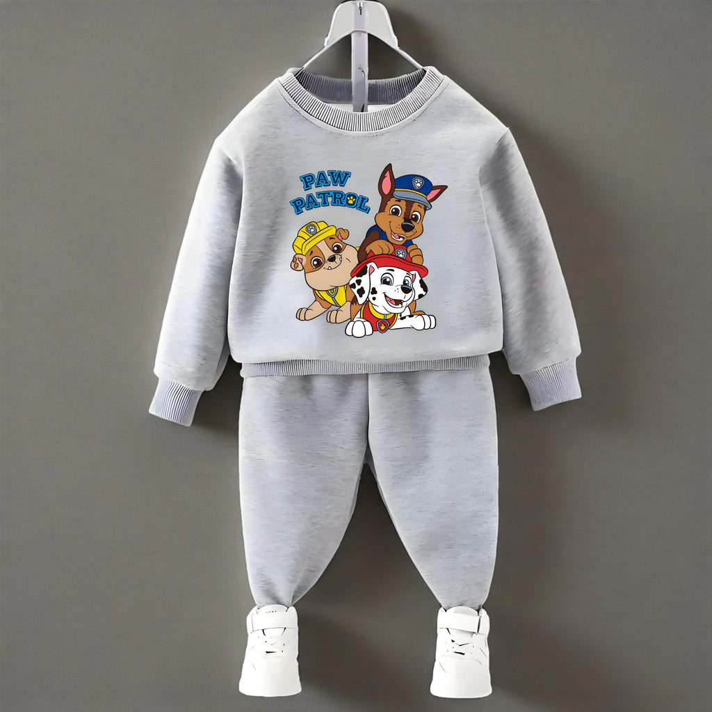PAW Patrol primavera otoño niños jersey con cuello redondo y pantalón de chándal conjunto de dos piezas sudaderas con capucha casuales para niños conjuntos de ropa deportiva para niños traje
