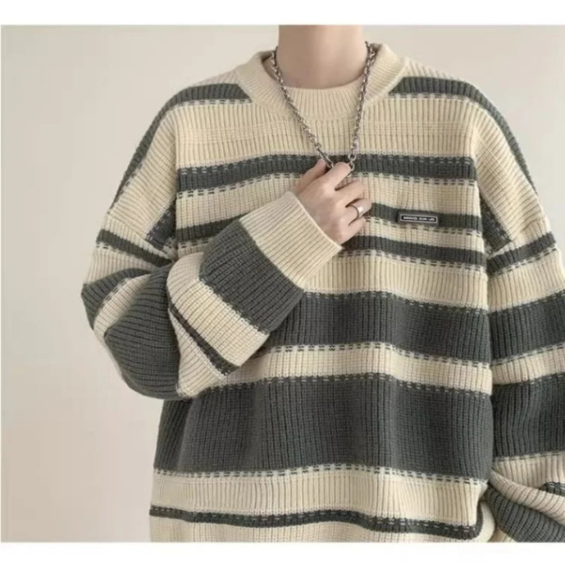 Suéter de Punto Holgado para Hombre - Otoño e Invierno