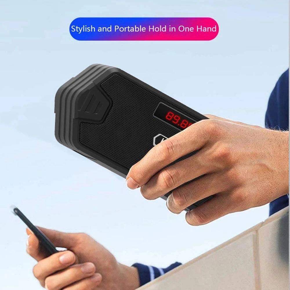 Receptor de Radio FM para exteriores, altavoz inalámbrico Aux portátil con Bluetooth, Subwoofer, caja de sonido de música, Bluetooth de alta fidelidad para el hogar y el coche