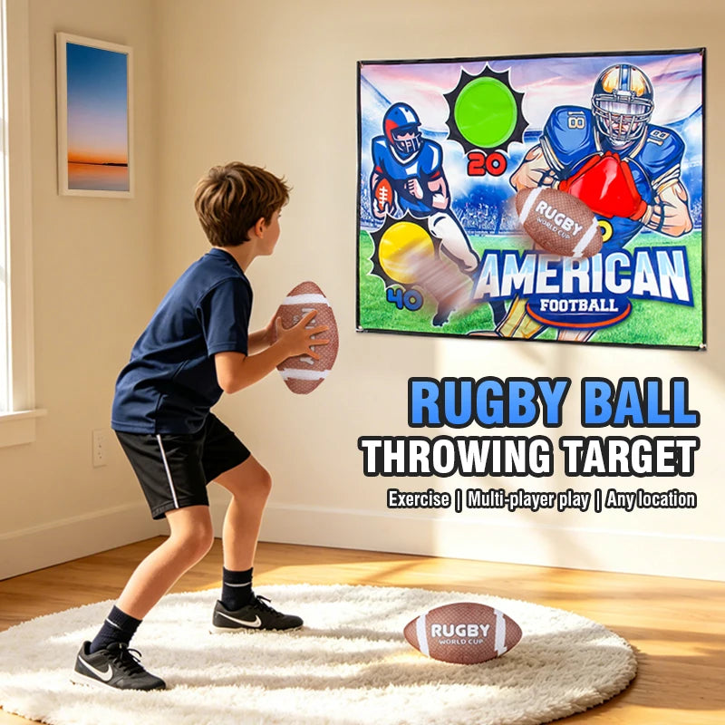 Juego de Rugby con Objetivo y Pelotas Adhesivas para Niños