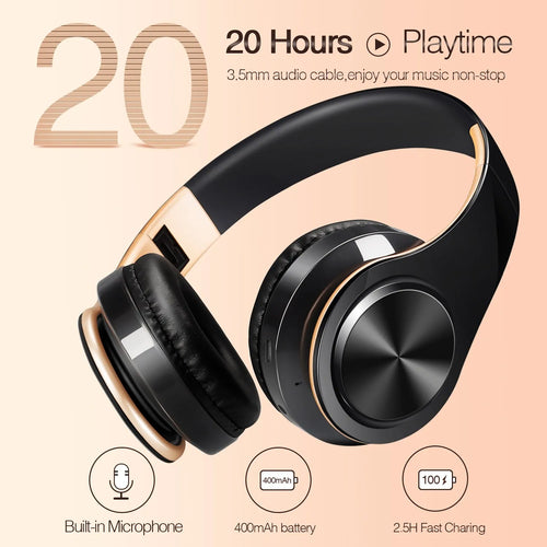Auriculares Bluetooth 5.3 Inalámbricos con Micrófono y Radio FM