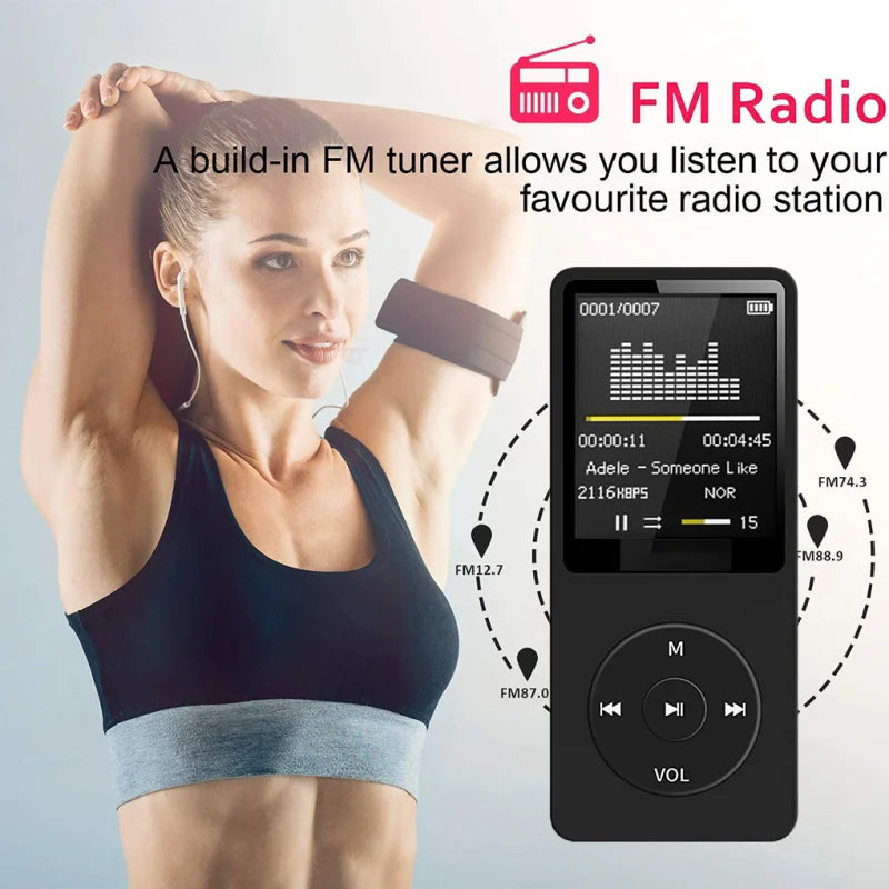 Mini Reproductor MP3/MP4 Bluetooth 128GB con Radio FM