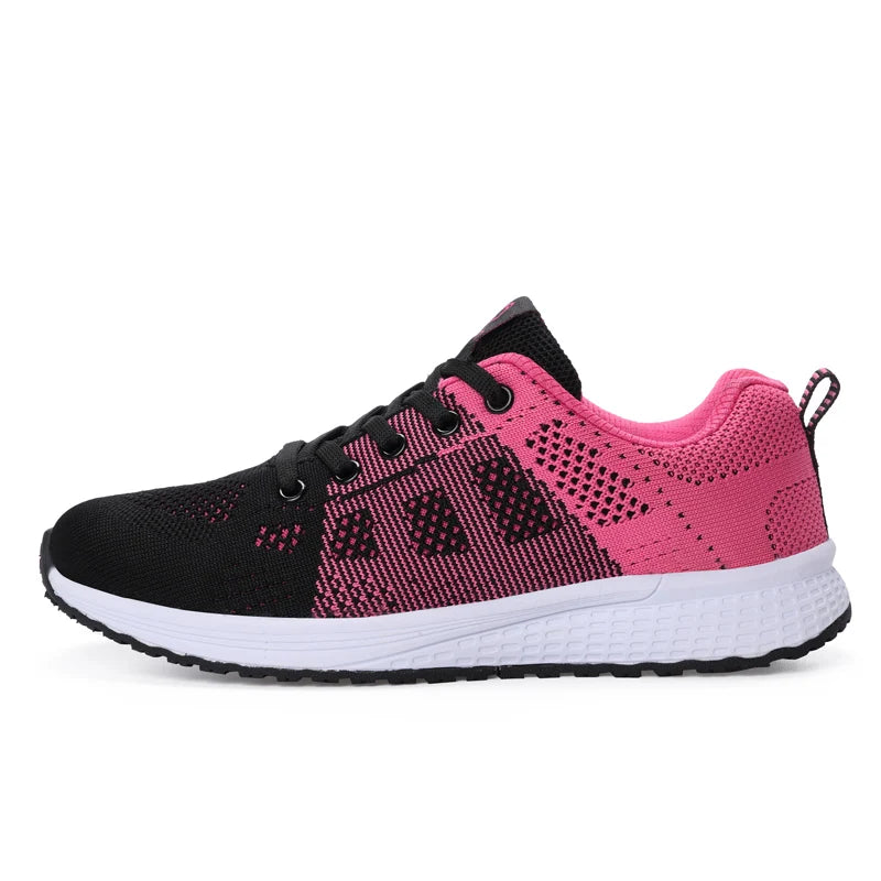 Zapatillas transpirables para correr para mujer, zapatillas deportivas ligeras antideslizantes para mujer, zapatillas suaves para exteriores con cordones, tenis de moda