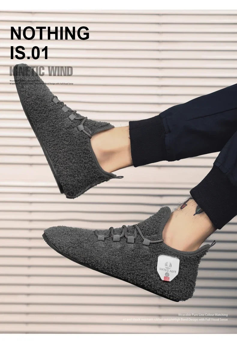 YRZL zapatos de algodón de invierno para hombre, zapatillas de invierno ligeras con cordones cálidos, mocasines de algodón para el hogar y el dormitorio de felpa, zapatos cálidos para hombre