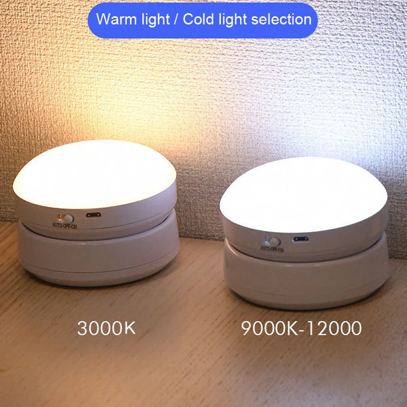 PZSUNLY-luz LED con Sensor de movimiento para armario, USB, para iluminación del hogar, dormitorio, armario, lámpara, luces recargables
