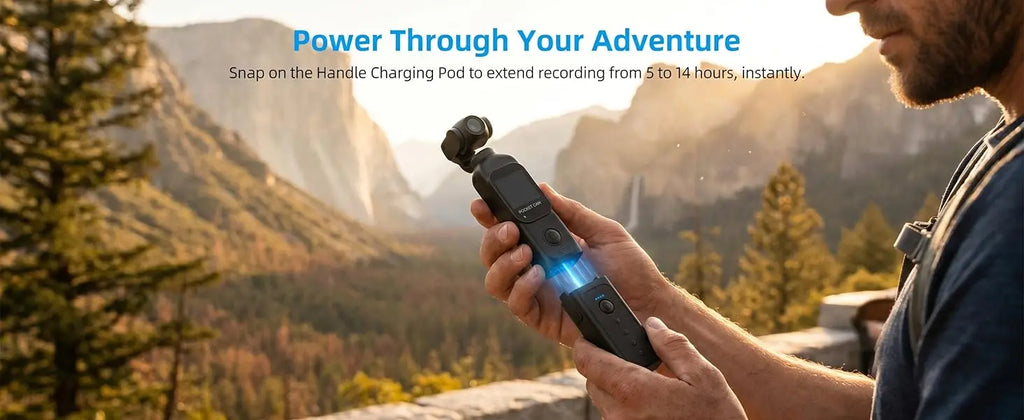 Cámara de bolsillo FHD 1080P con pantalla táctil, WiFi y montura magnética para vlogging