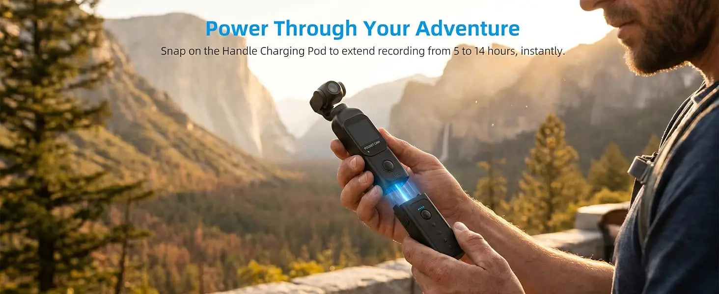 Cámara de bolsillo FHD 1080P con pantalla táctil, WiFi y montura magnética para vlogging