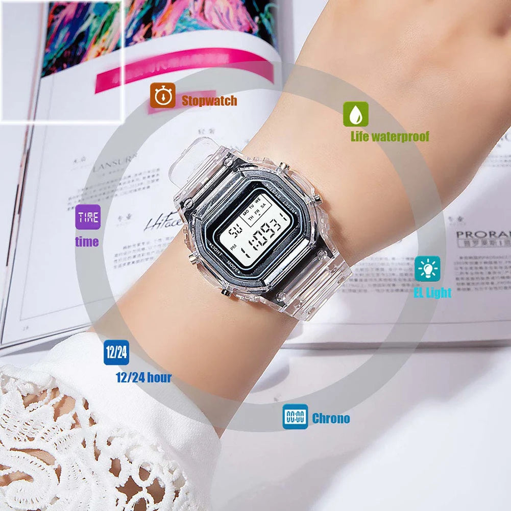 Reloj Electrónico Deportivo Digital LED Cuadrado