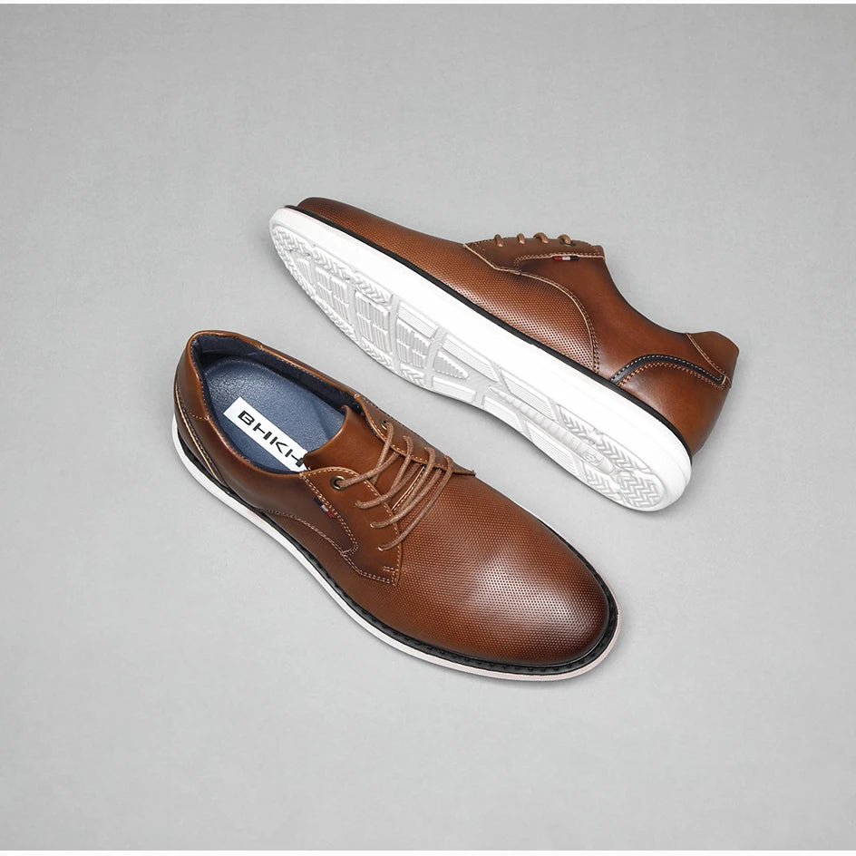 Zapatos de Hombre, Zapatos Casuales de Marca de Lujo, Cómodos, con Cordones, Estilo Ejecutivo, Zapatos de Vestir BHKH