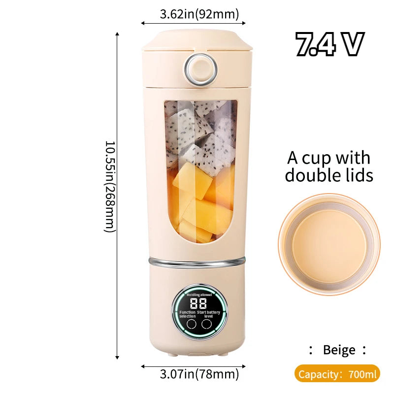Licuadora Portátil para Batidos 700ml, 12 Cuchillas
