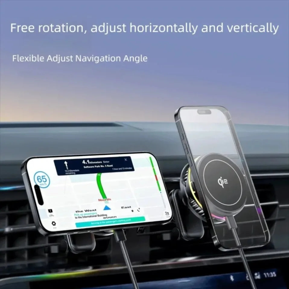 Cargador Inalámbrico Magnético para Coche con Refrigeración por Semiconductor, Soporte de Ventilación, Carga Rápida y Disipación de Calor para iPhone 17/16/15/14