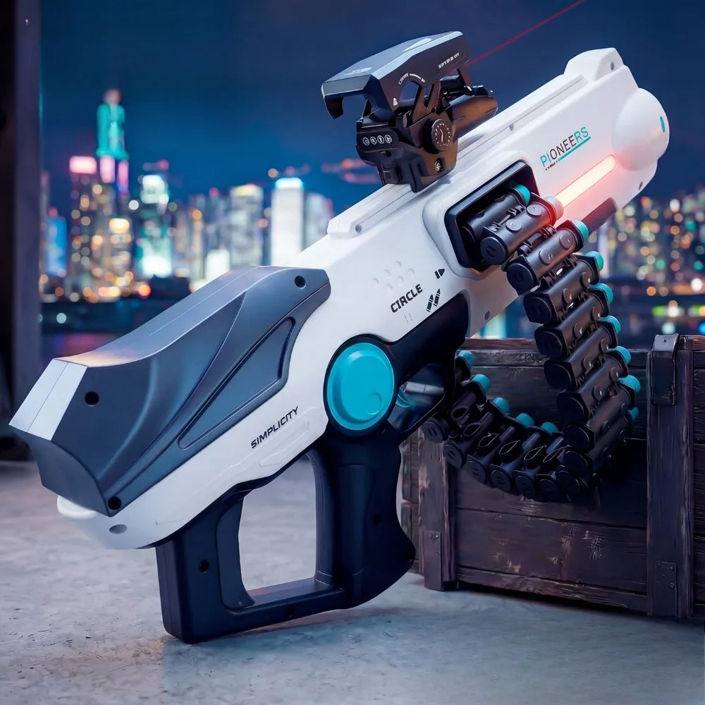 Pistola de Juguete de Doble Modo Eléctrico y Manual con Balas Suaves, Lanzador de Dardos de Espuma, Juguete para Exteriores, Regalo de Cumpleaños Ideal para Niños