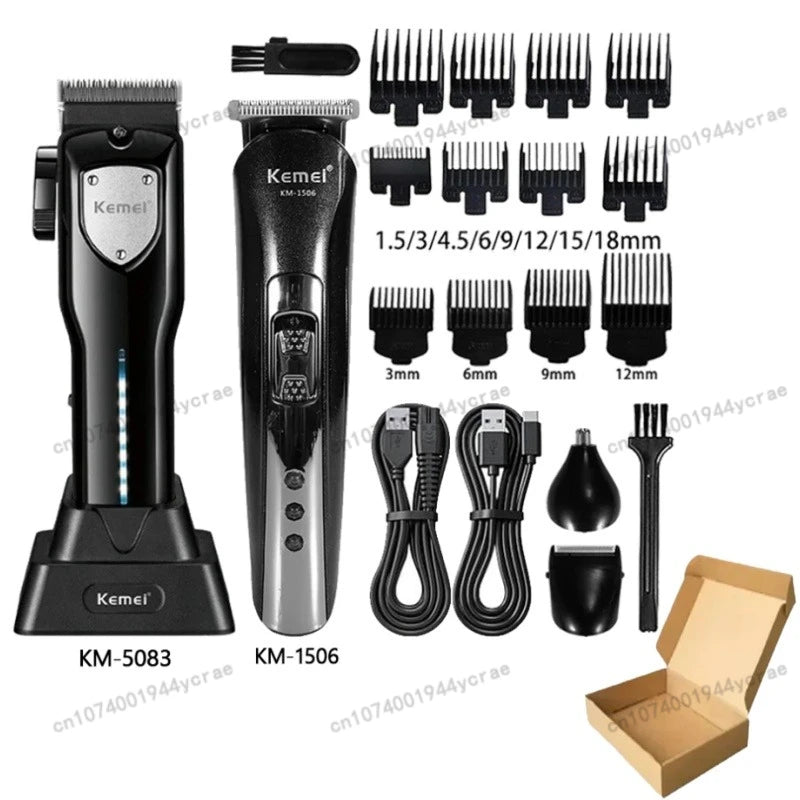 Cortadora de Pelo Inalámbrica Recargable para Hombre, Modelos KM-5083, KM-1506, KM-TX10