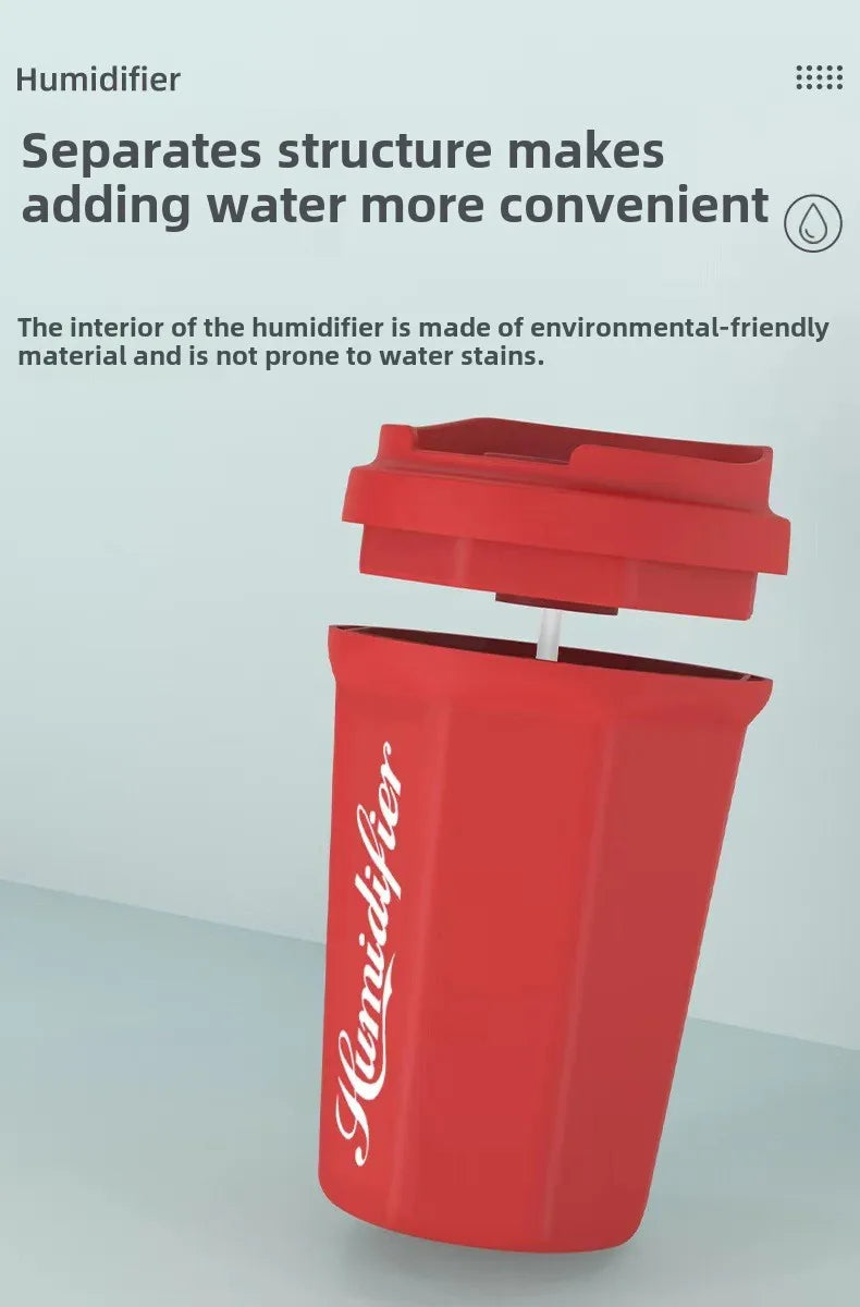 Humidificador USB creativo en forma de taza con difusor de aromas y luces