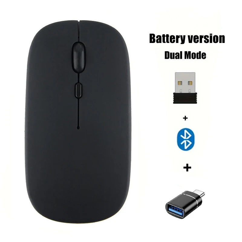 Ratón inalámbrico portátil compatible con Bluetooth 2,4 GHz modos duales ratón de ordenador con Nano receptor para Notebook PC portátil Macbook