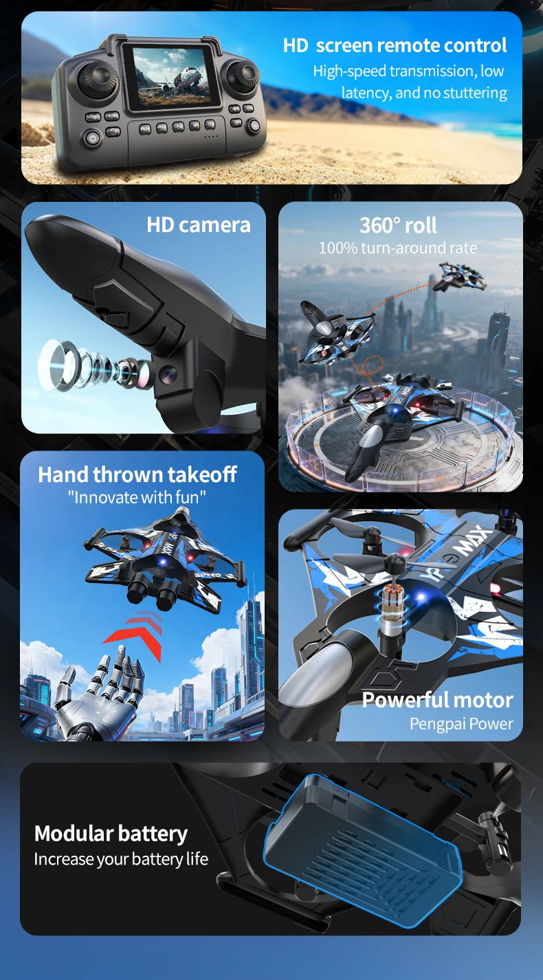 Dron de Acrobacias YP5 MAX con Cámara HD, Plegable, Vuelo Orbital