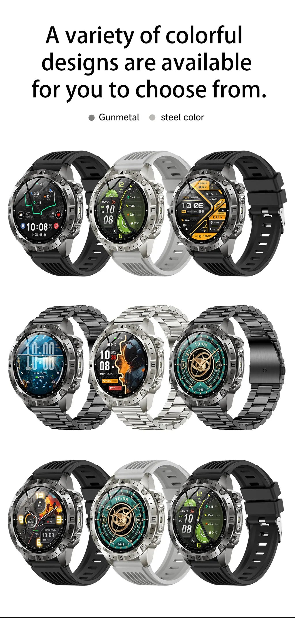 Reloj Inteligente Deportivo con GPS, Mapa Offline y Pantalla AMOLED