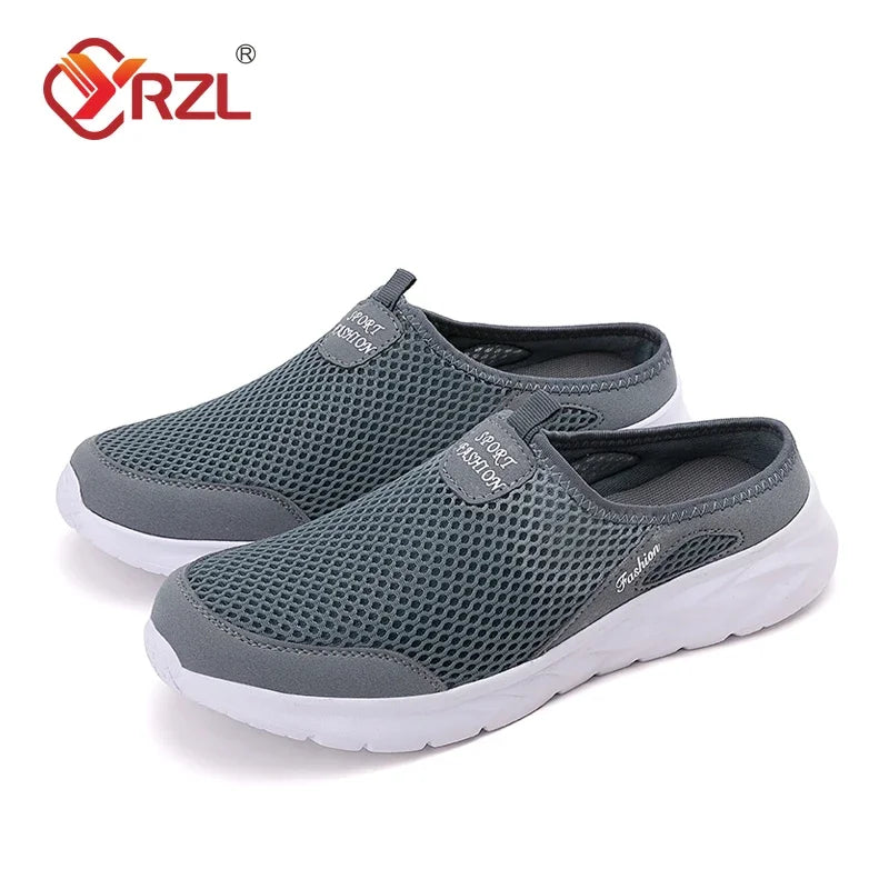 YRZL Zapatos Casuales Hombres Verano Medio Zapatos Zapatillas Diapositivas Slip on Zapatos Hombres Malla Transpirable Suave Cómodo Zapatillas para Hombres