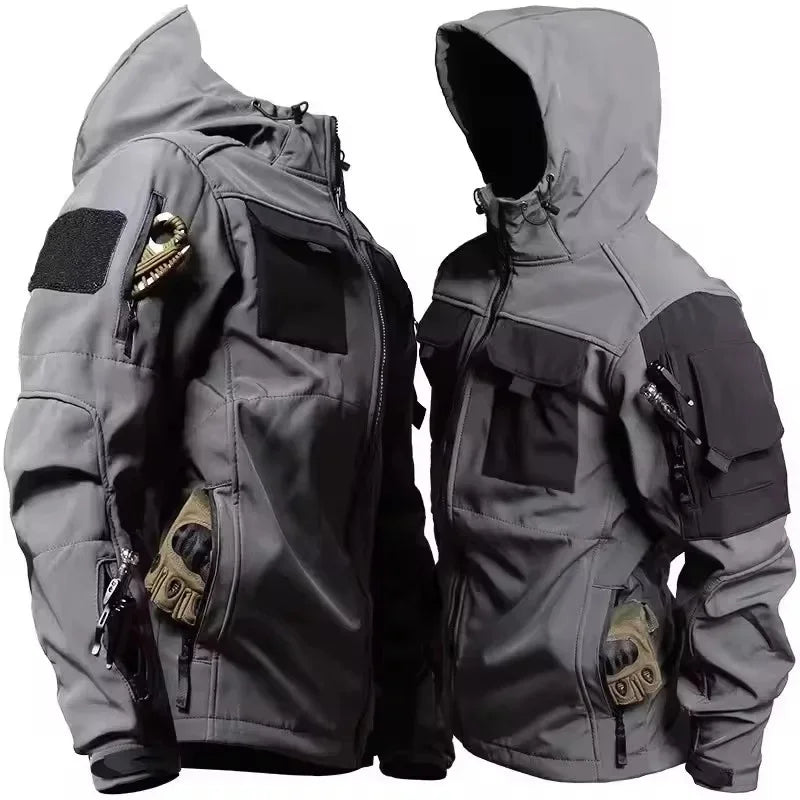 Chaqueta Táctica Militar Impermeable con Capucha para Hombre