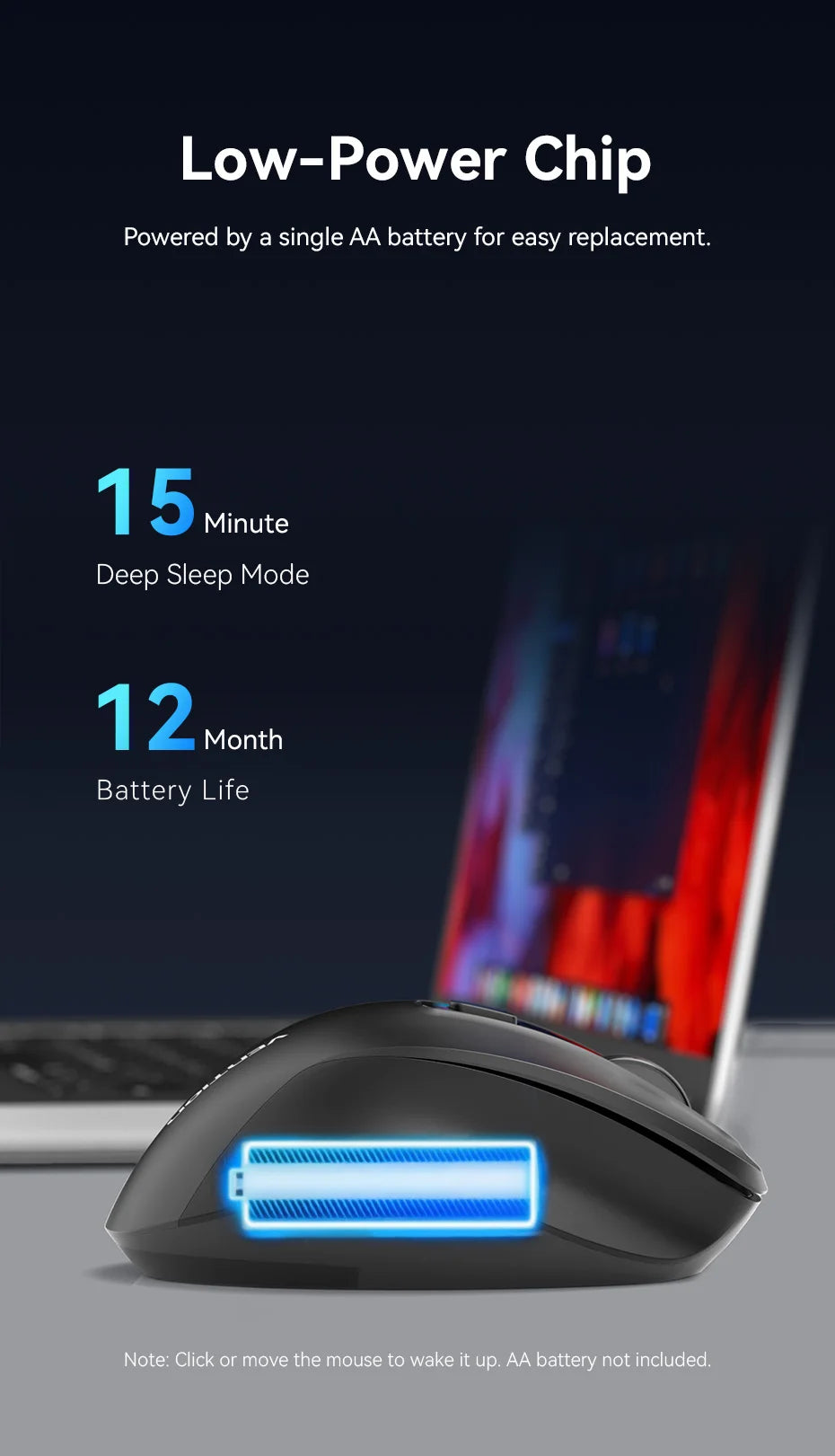 Vention-ratón inalámbrico Bluetooth 5,1, USB 2,4G, modo Dual, ergonómico, 4000 DPI, silencioso, 6 botones, para MacBook, tableta, portátil, PC
