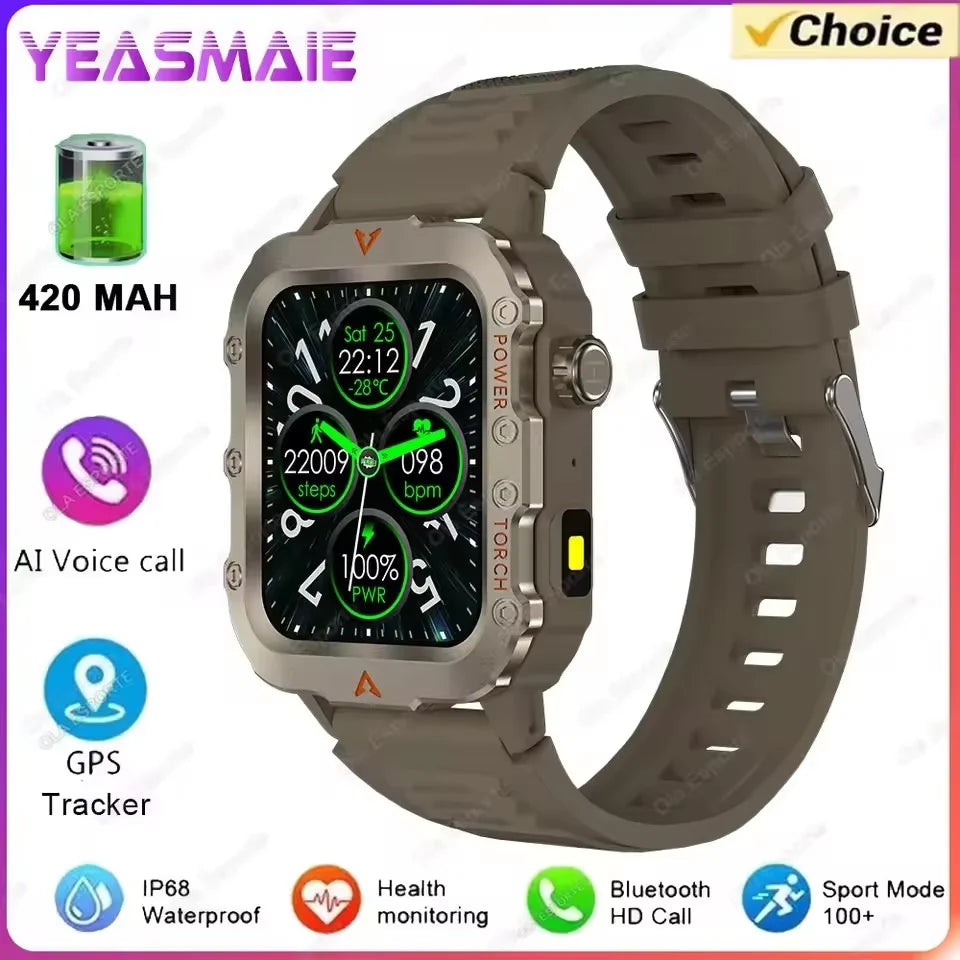 Smartwatch Militar Resistente con Llamadas Bluetooth y Voz AI