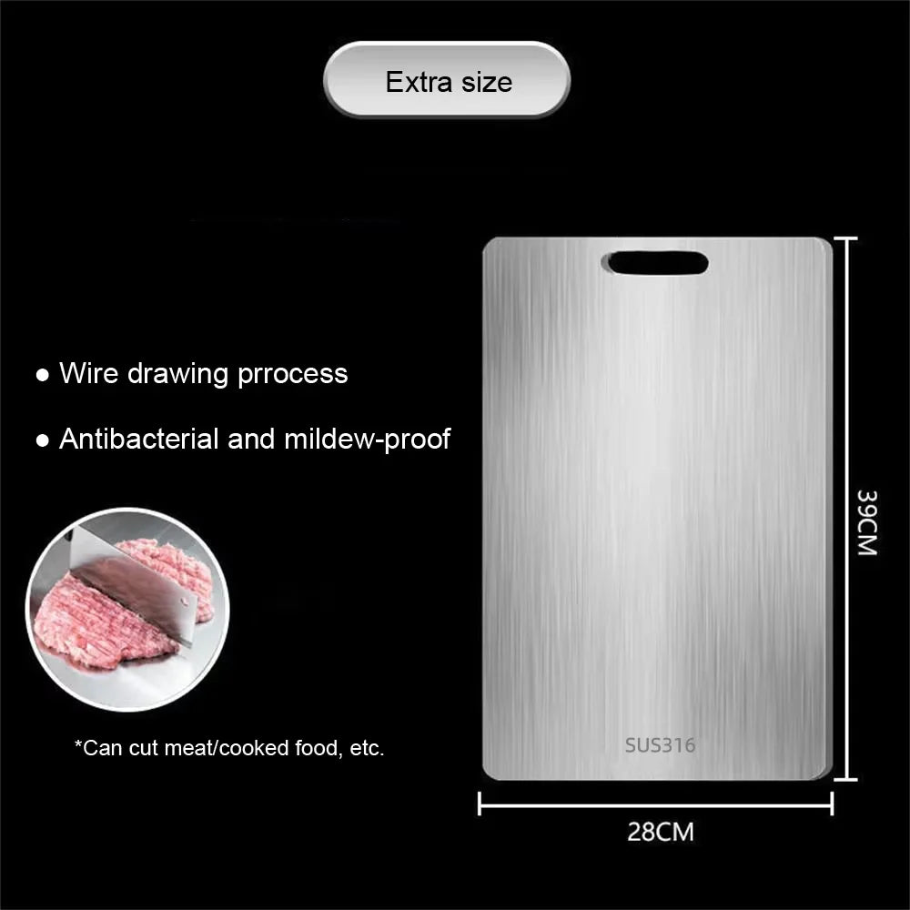 Tabla de Cortar de Acero Inoxidable 316 Doble Cara para Cocina