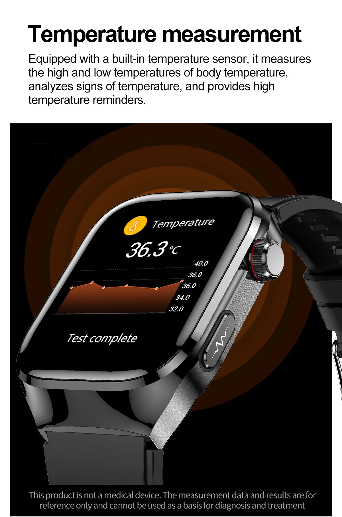 Reloj Inteligente ECG Presión Arterial Bluetooth
