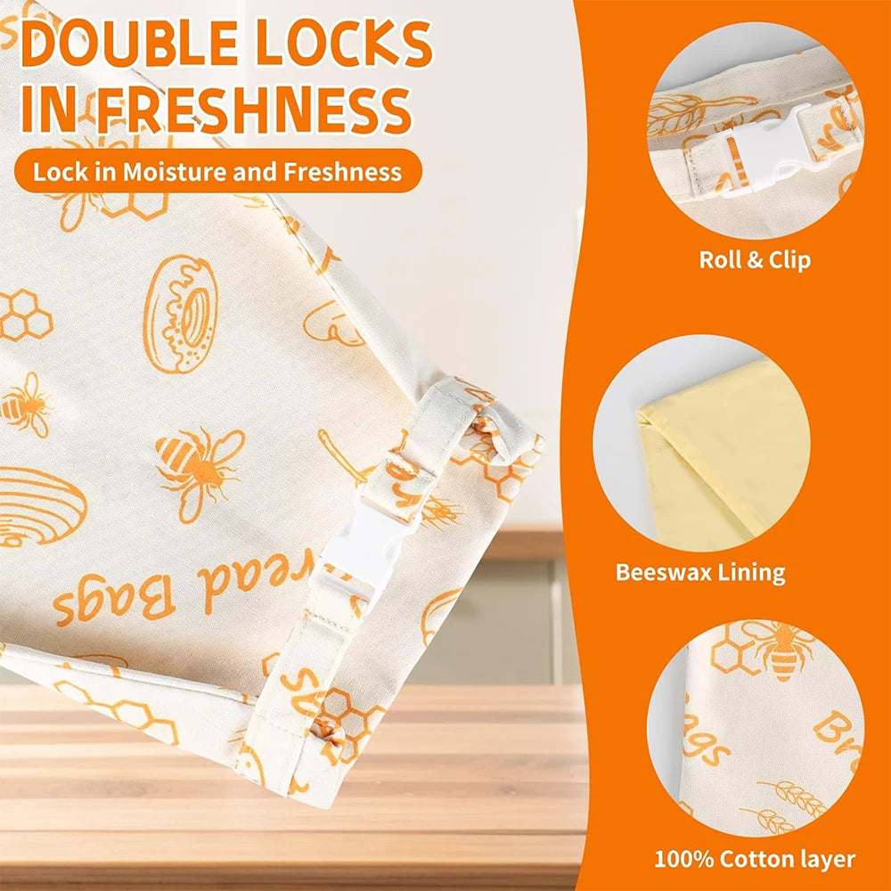 Bolsas Reutilizables de Cera de Abeja para Pan