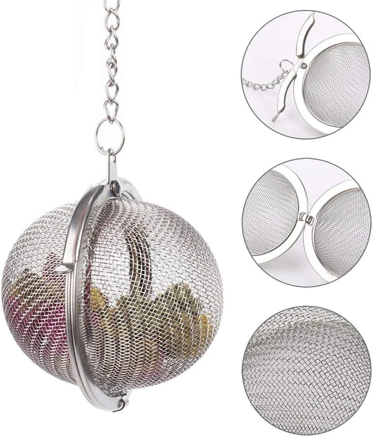 LMETJMA Infusor de té de malla de acero inoxidable, coladores de té, coladores de té, filtros coladores para té suelto, hierbas y especias JT148