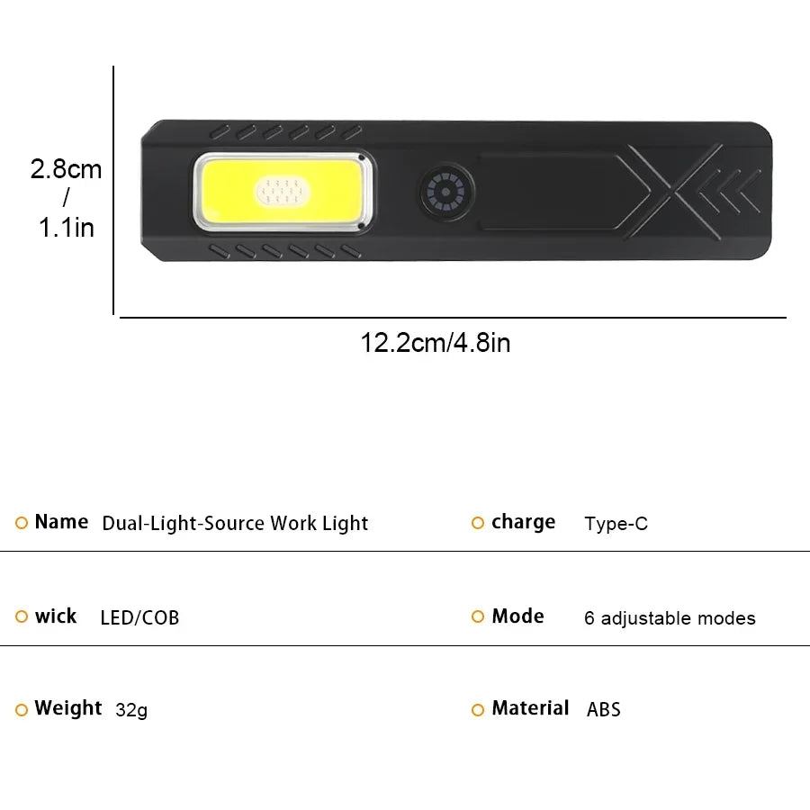Llavero Linterna LED Mini Recargable Tipo C 550LM Portátil de Bolsillo