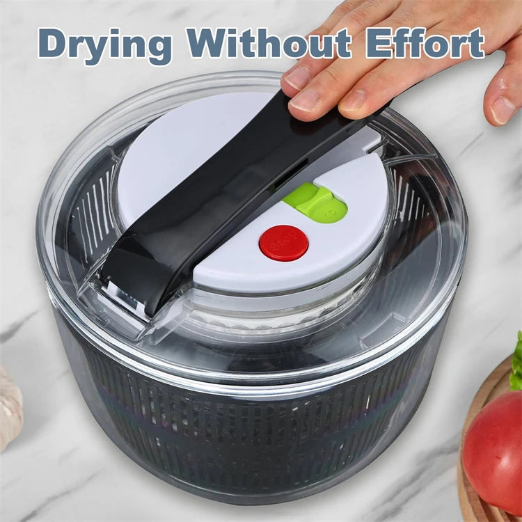 LMETJMA-girador de ensalada de 3L, tazón de ensalada grande con tapa, fácil de presionar con una sola mano, Spinner para ensalada, lavadora, secadora, mezclador escurridor JT249