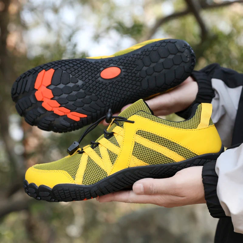 Zapatos de senderismo transpirables para hombre, zapatillas de deporte flexibles para exteriores, zapatos antideslizantes a la moda para caminar para hombre, zapatos informales de escalada de gran tamaño