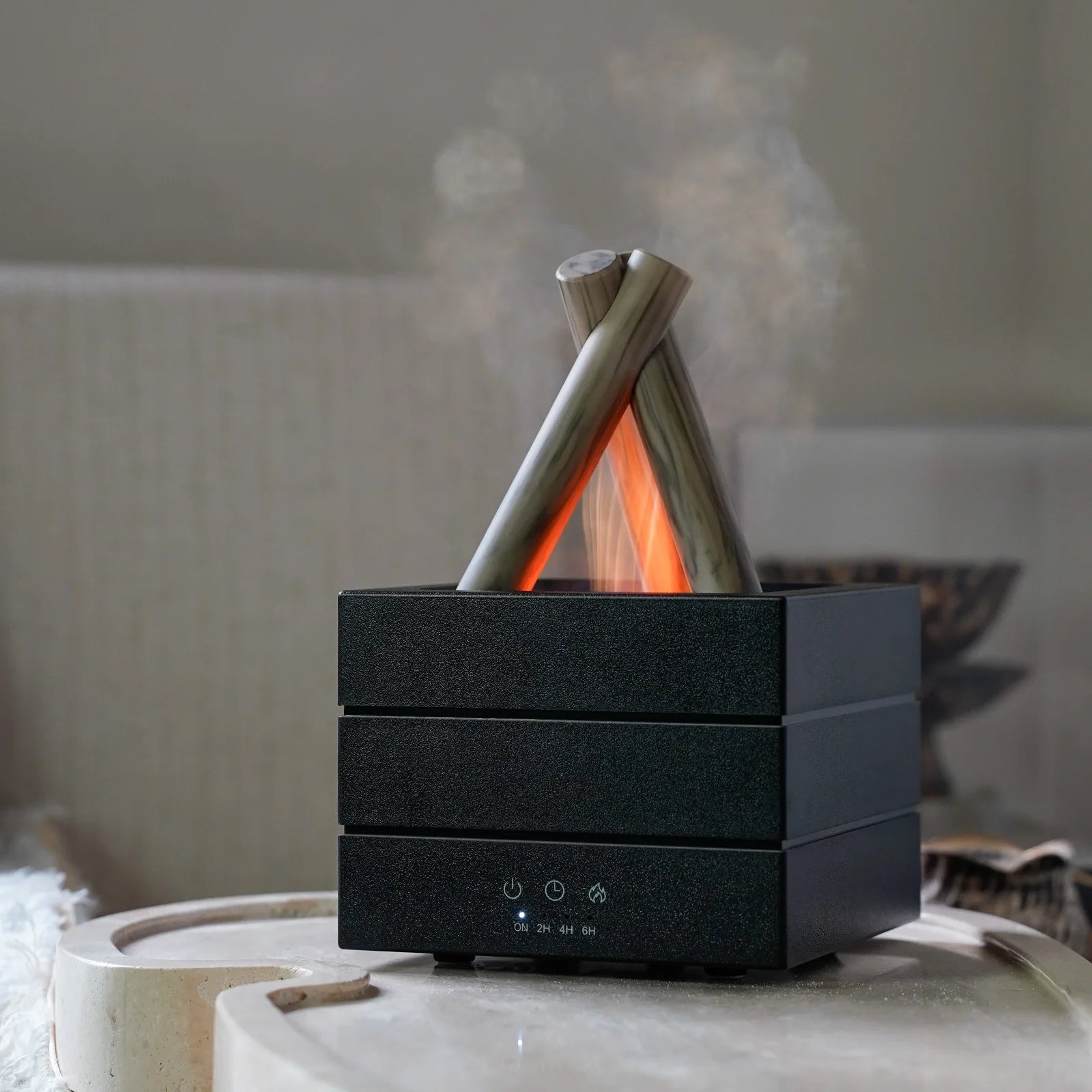 Difusor de Aroma de llama de 280ml, humidificador de aire USB, luz de ambiente colorida y Control remoto, difusor de Aroma de aceite esencial de hoguera