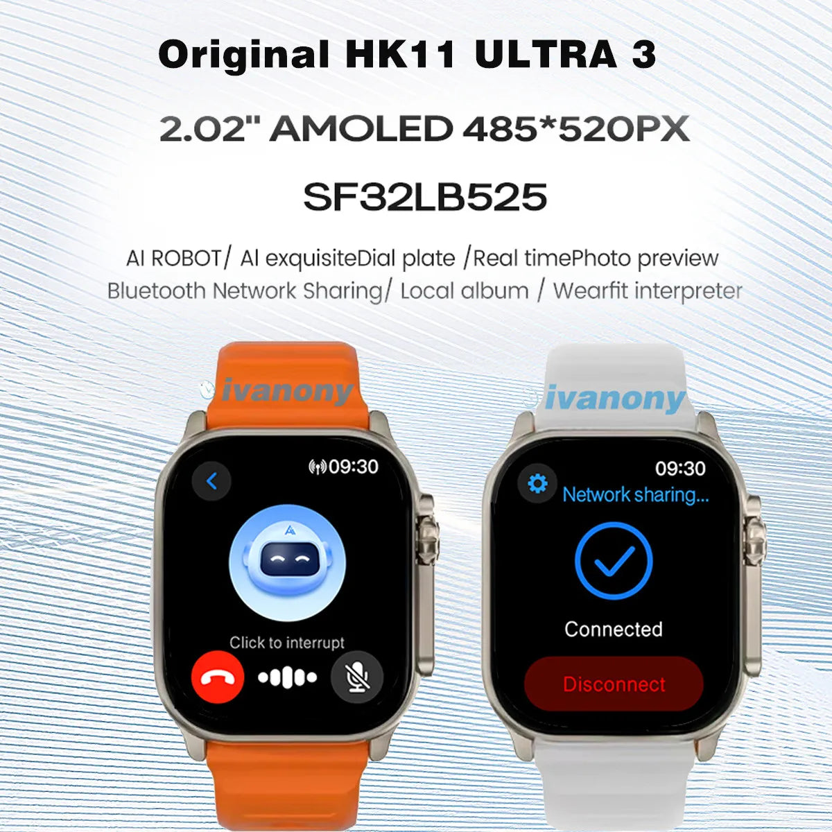 Reloj Inteligente HK11 Ultra 3 con AMOLED, Auriculares TWS y Robots IA