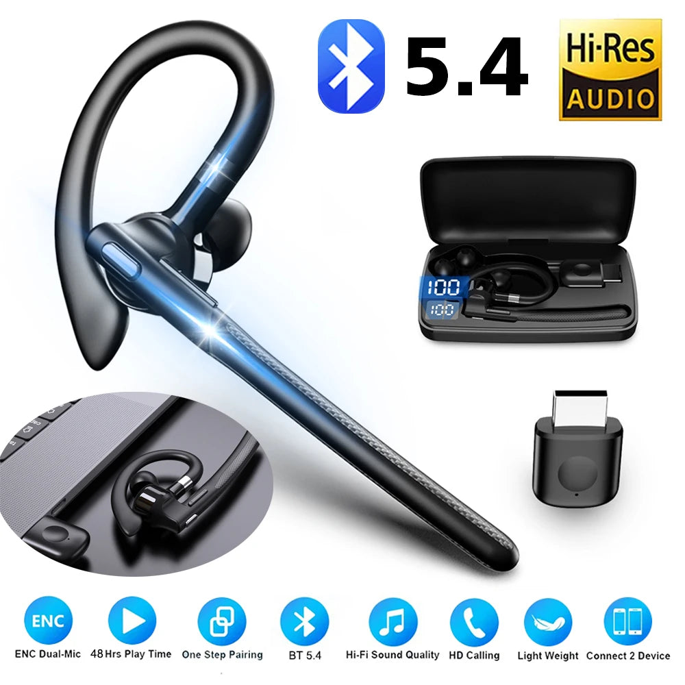 YYK526 Auriculares Bluetooth con cancelación de ruido auriculares deportivos auriculares con pantalla Digital impermeables auriculares de un solo oído sobre la oreja ﻿