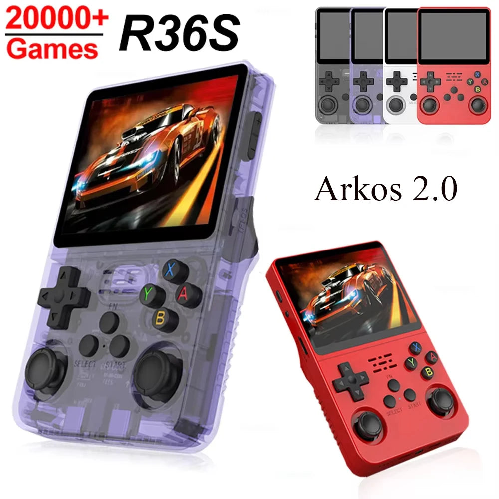 Consola de Juegos Retro Arkos R36S, Pantalla 3.5 Pulgadas, 64GB o 128GB