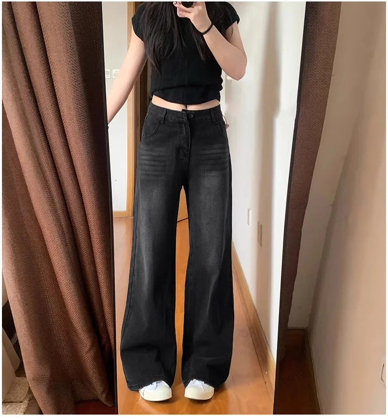 Pantalones Vaqueros Rectos de Lana Gruesa para Mujer, Terciopelo, Invierno