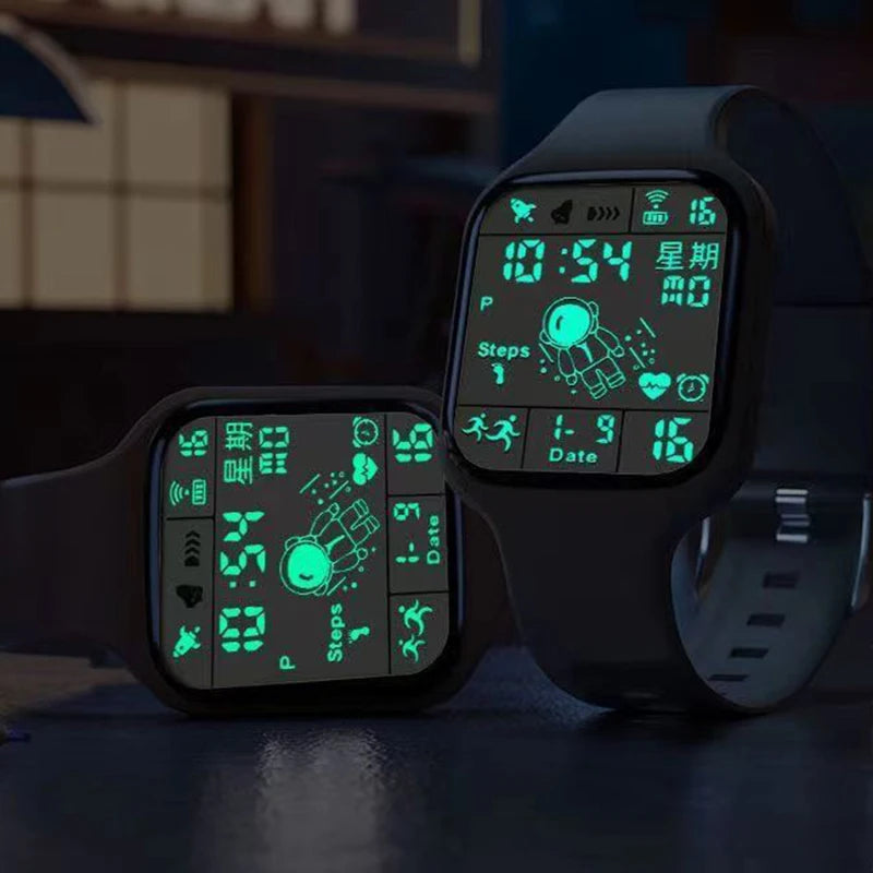 Reloj Digital de moda para hombres, mujeres y niños, relojes deportivos a prueba de suéter, reloj multifunción, reloj de pulsera electrónico para estudiantes