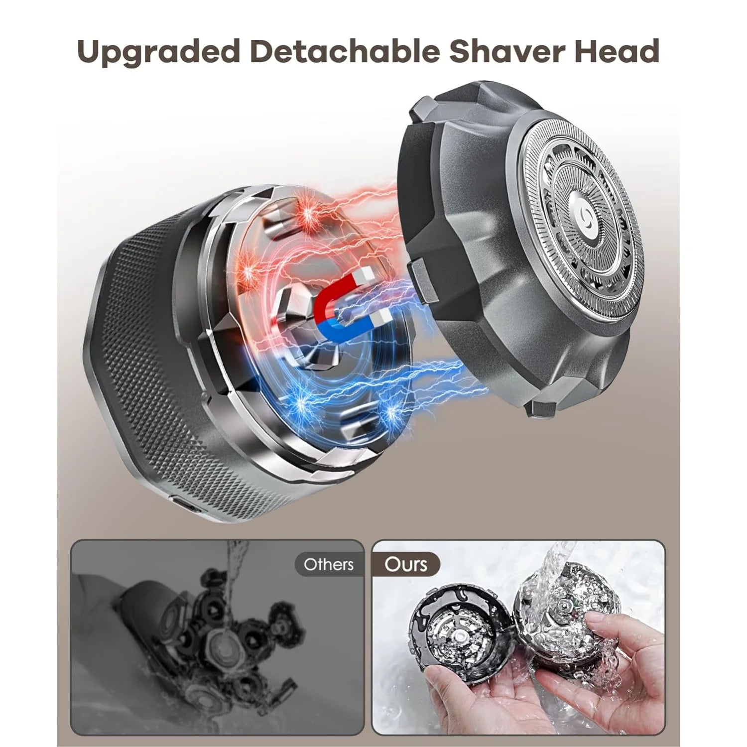 Afeitadora eléctrica para hombre, potente Máquina para cortar cabello de un solo cabezal, afeitadora de cabeza seca y húmeda para recortadora de barba calva recargable