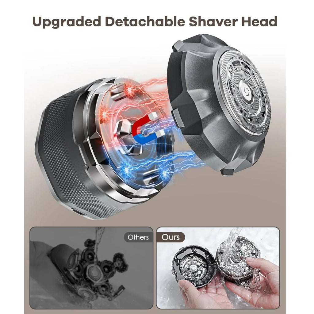 Afeitadora eléctrica para hombre, potente Máquina para cortar cabello de un solo cabezal, afeitadora de cabeza seca y húmeda para recortadora de barba calva recargable