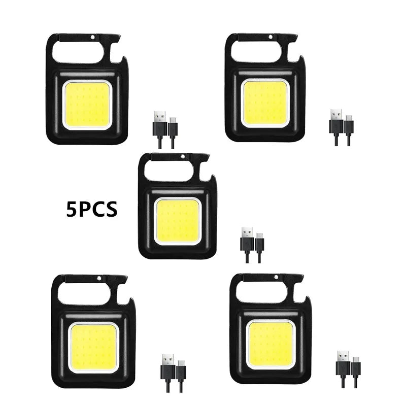 Mini Linterna LED 1500LM Recargable USB Llavero Soporte Magnético
