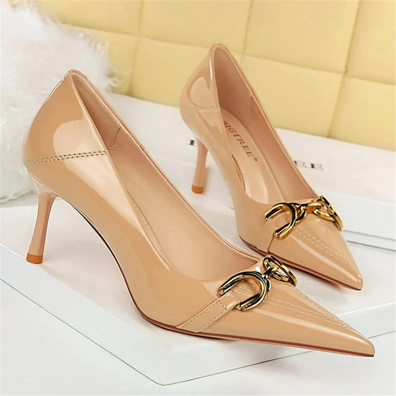 Zapatos de Tacón Alto Stiletto con Hebilla para Mujer