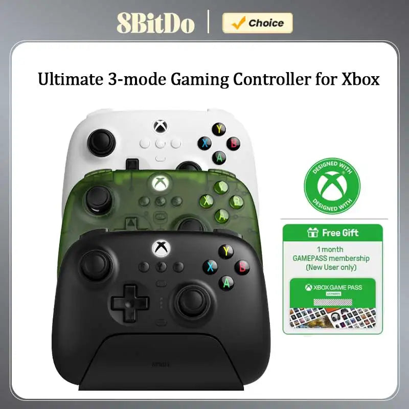 Control de Juego 8BitDo Ultimate de 3 Modos para Xbox, Gamepad Bluetooth con Joysticks de Efecto Hall, para PC Windows y Android