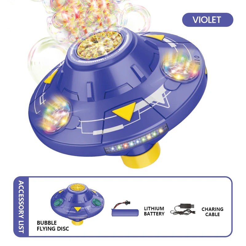 Máquina de Burbujas UFO Giratoria Eléctrica con Luces LED