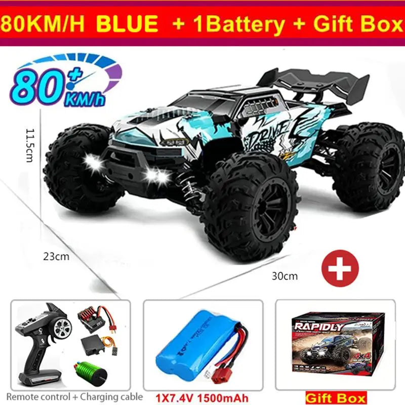 Auto RC 4WD 1:16 de Alta Velocidad 80 KM/H con Control Remoto