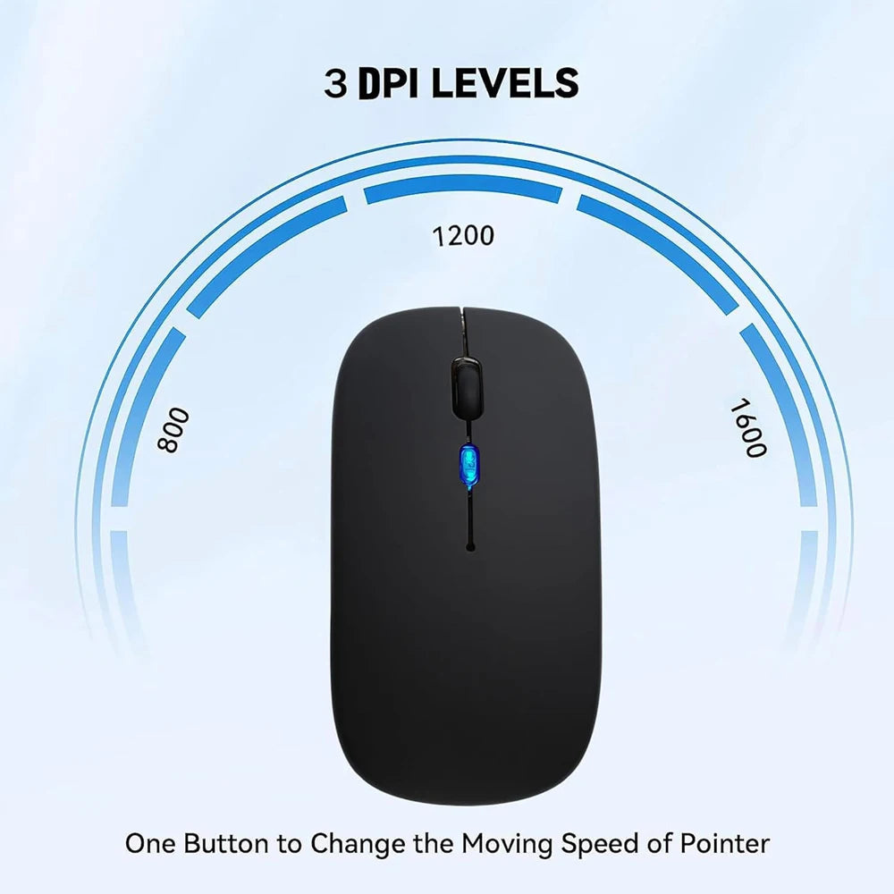 Ratón inalámbrico Bluetooth 2,4 GHz modos duales RGB recargable silencioso ratón inalámbrico delgado Compatible con PC iPad portátil PC ordenador