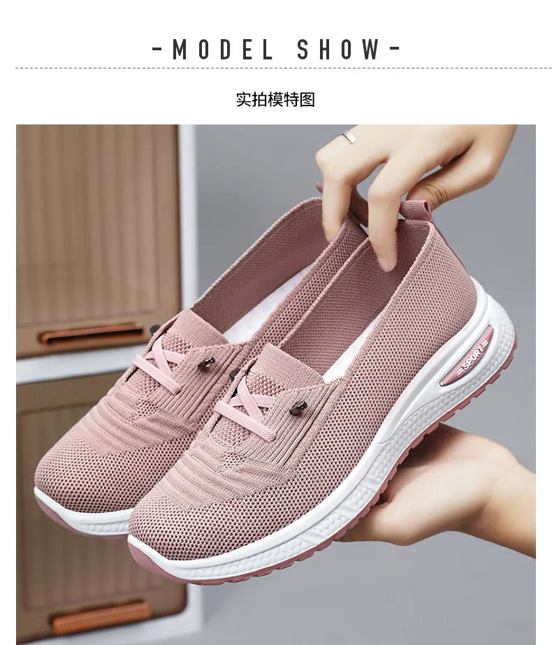 Zapatillas de Mujer Casual — Malla Transpirable, Suela Gruesa