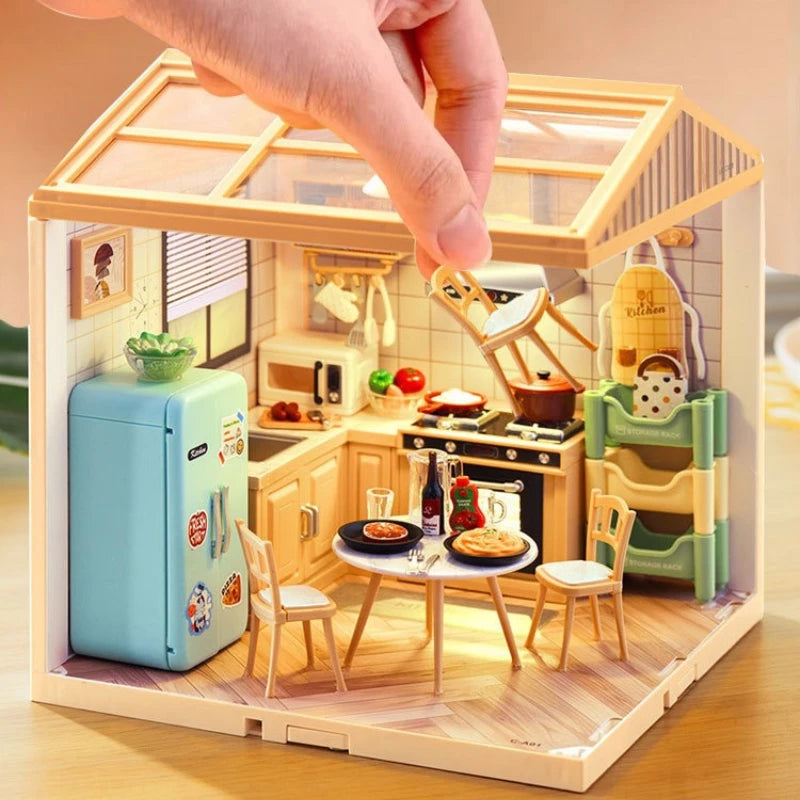 Kit de Construcción DIY Miniatura con Luces LED