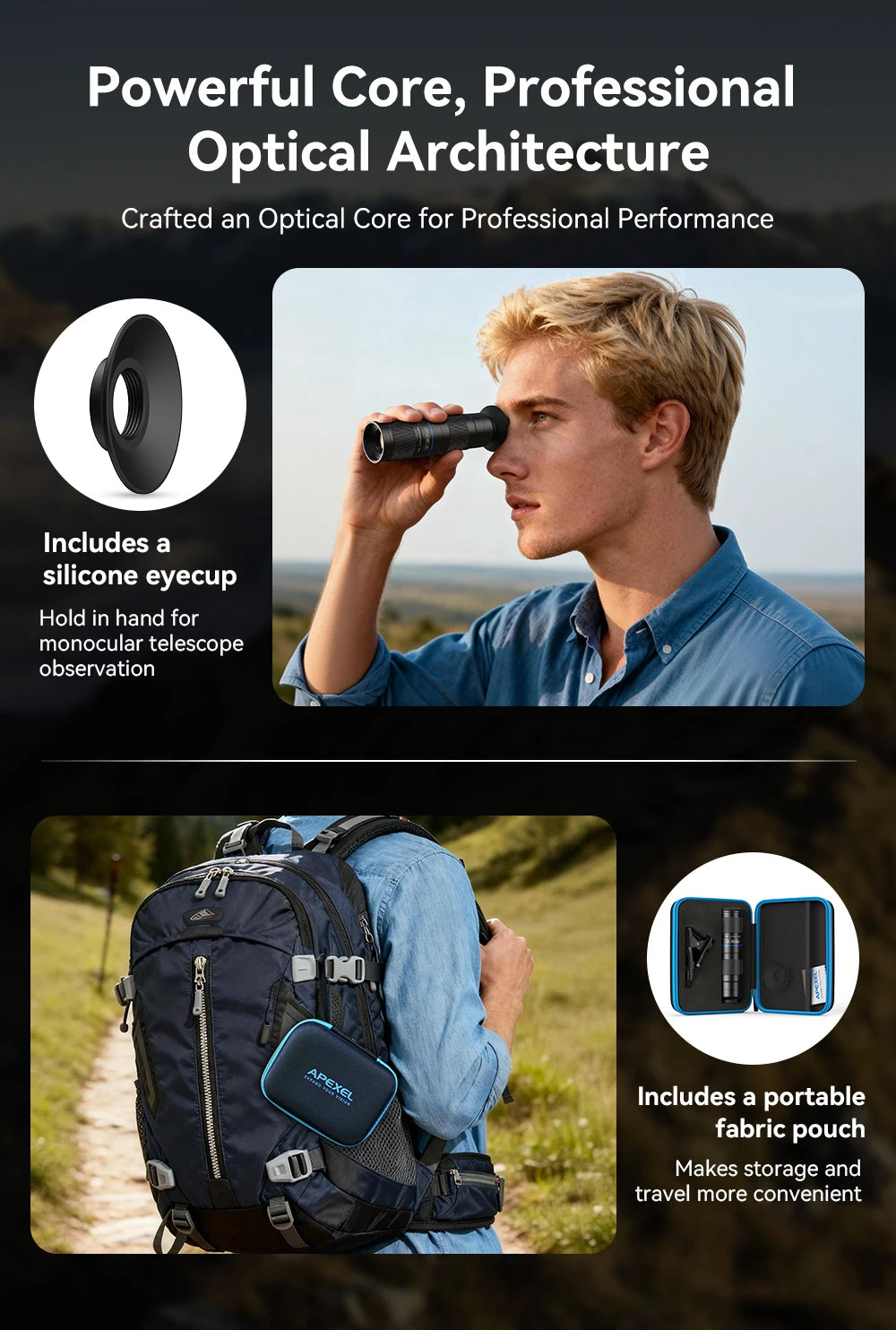 Teleobjetivo Zoom 5x-10x APEXEL para Smartphone