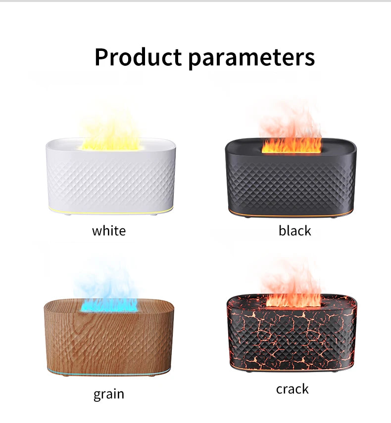 Nueva lámpara de ambiente colorida USB, máquina de aromaterapia de escritorio para el hogar y la Oficina, humidificador creativo de llama con grietas, pulverizador de atomización de aire